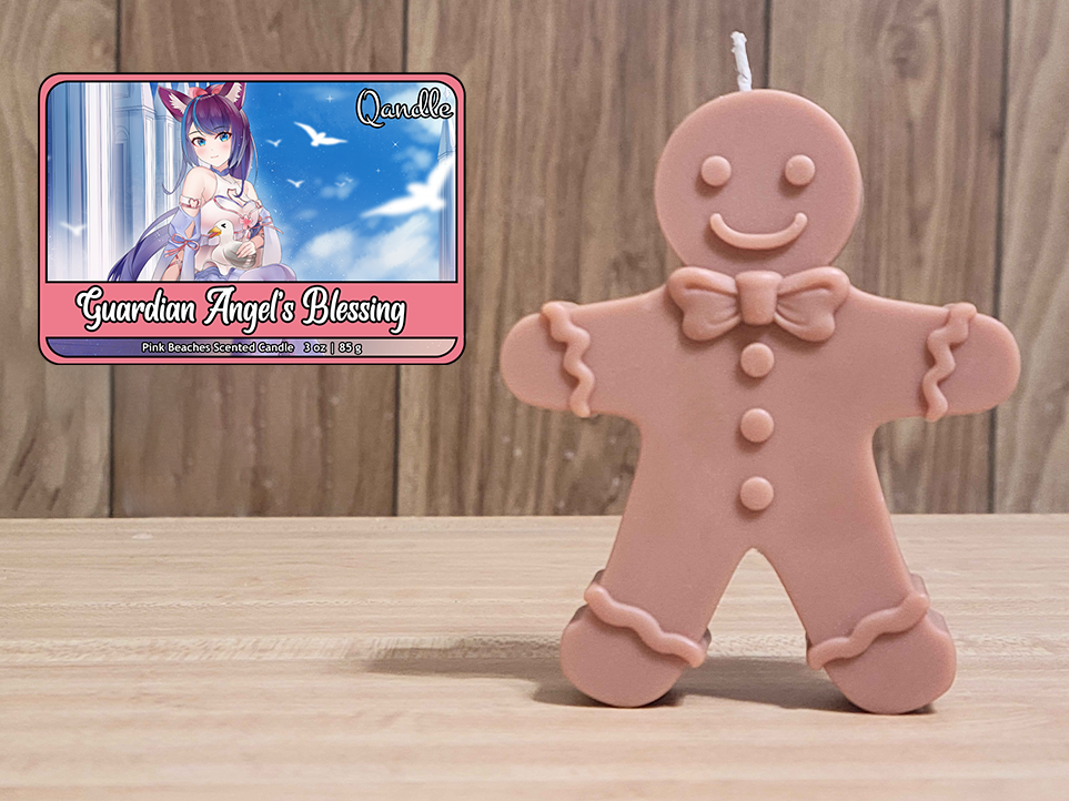 Guardian Angel's Blessing Gingerbread Man Candle