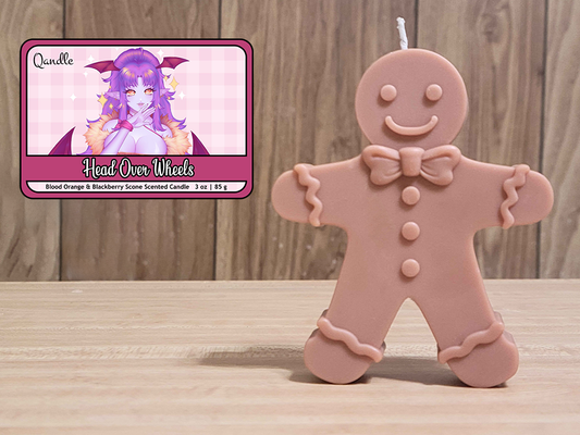 Head Over Wheels Gingerbread Man Candle