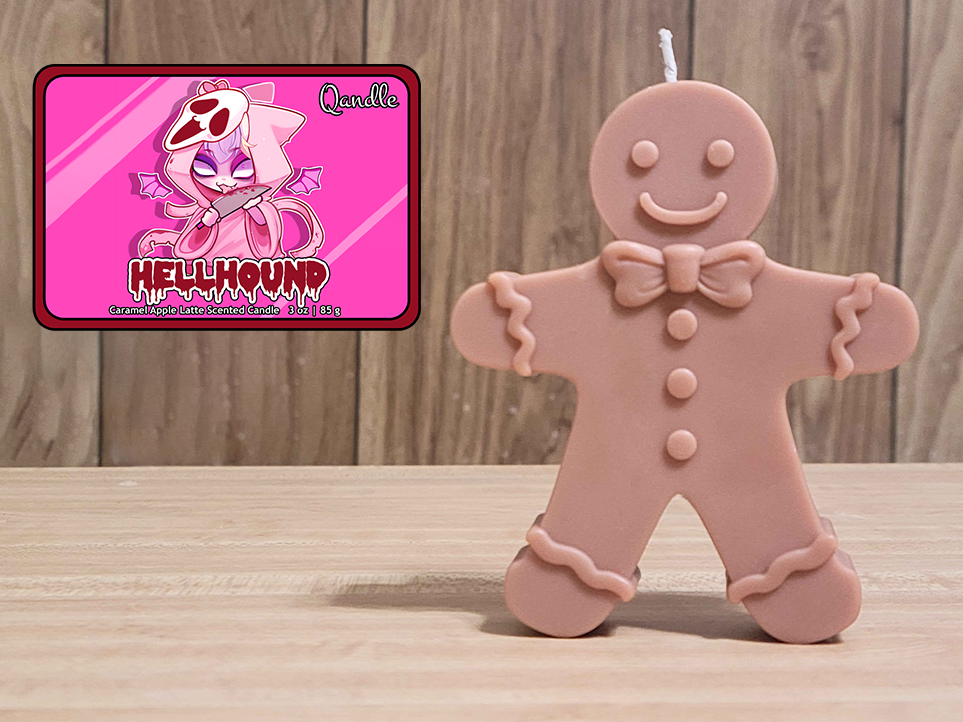 Hellhound Gingerbread Man Candle