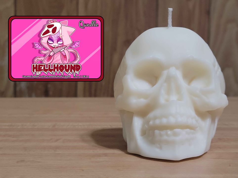 Hellhound Skull Candle