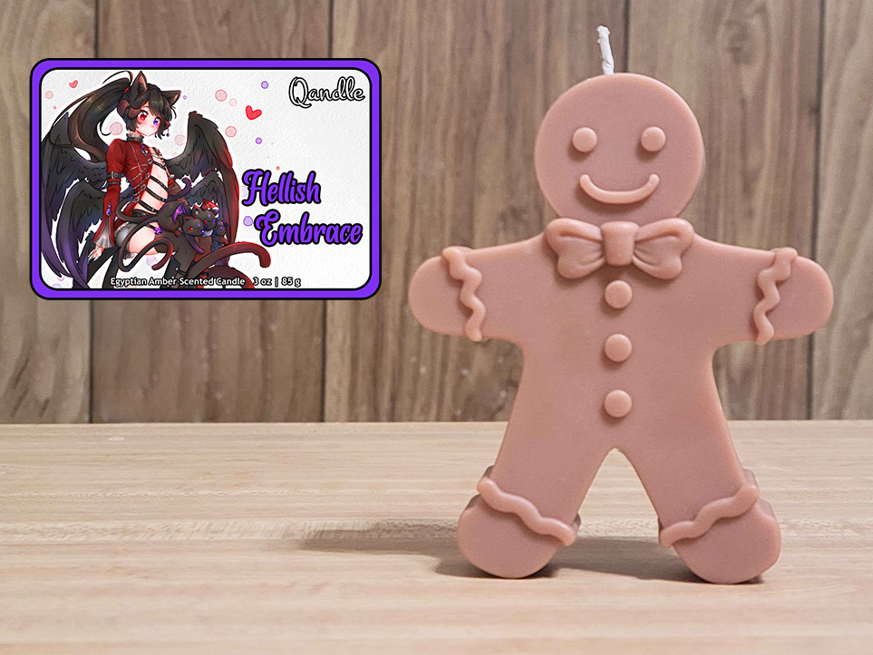 Hellish Embrace Gingerbread Man Candle