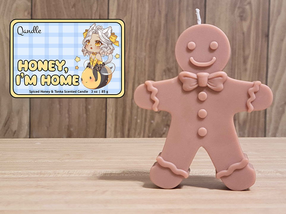 Honey, I'm Home Gingerbread Man Candle