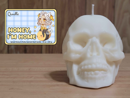 Honey, I'm Home Skull Candle