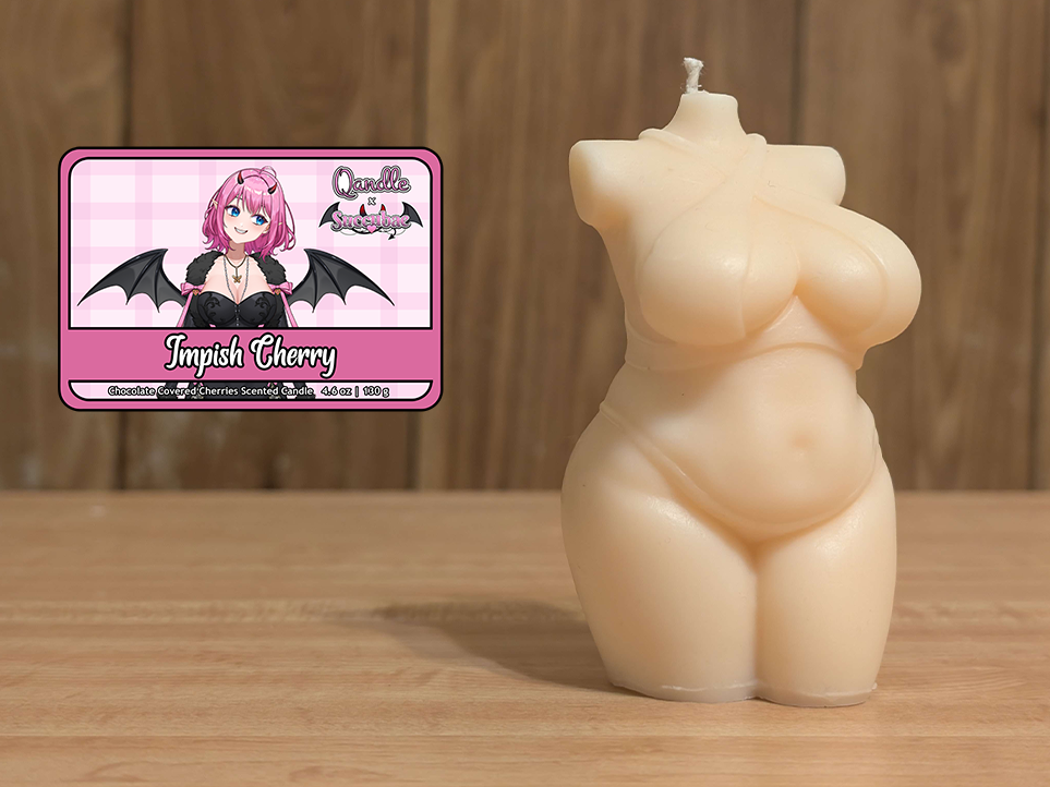 Impish Cherry Curvy Body Candle