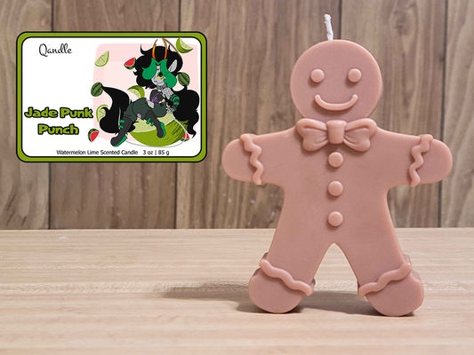 Jade Punk Punch Gingerbread Man Candle