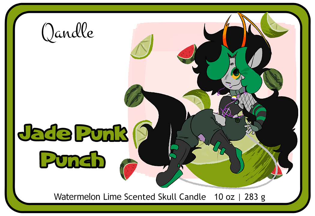 Jade Punk Punch Skull Candle