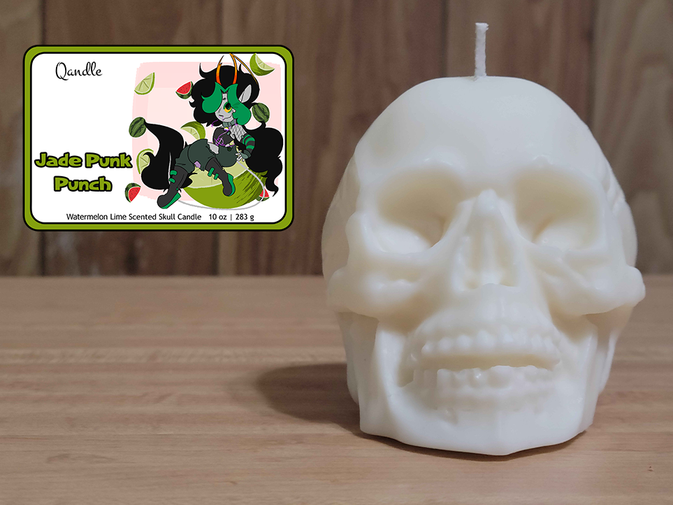 Jade Punk Punch Skull Candle