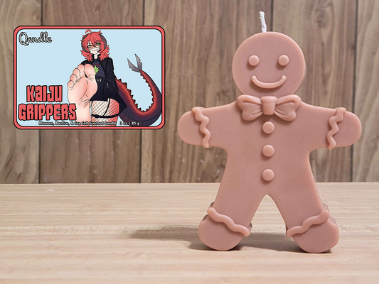 Kaiju Grippers Gingerbread Man Candle