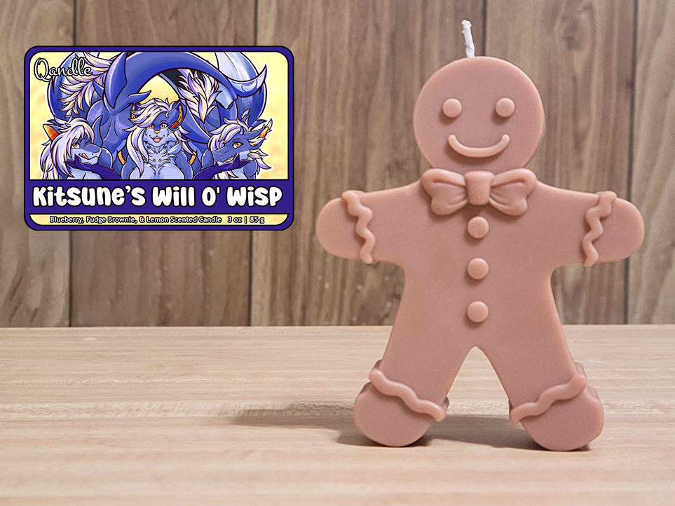 Kitsune's Will O' Wisp Gingerbread Man Candle