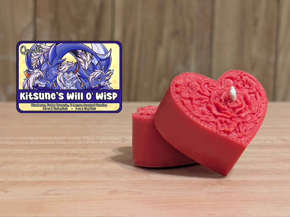 Kitsune's Will O' Wisp Heart Candles