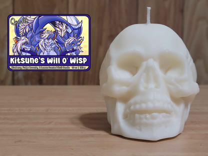 Kitsune's Will O' Wisp Skull Candle