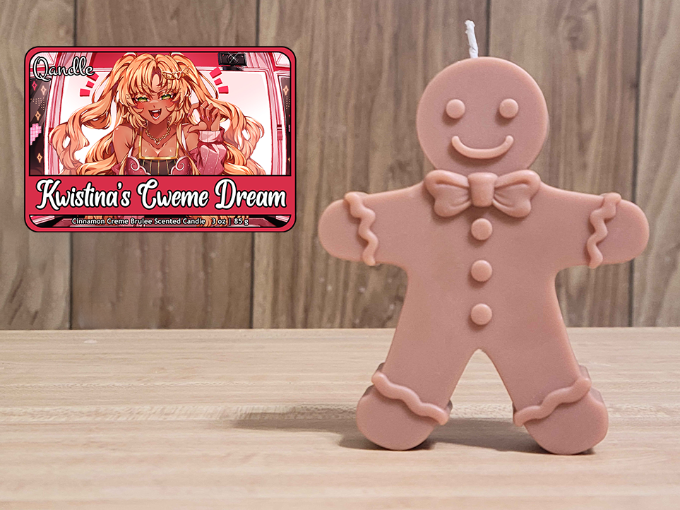 Kwistina's Cweme Dream Gingerbread Man Candle