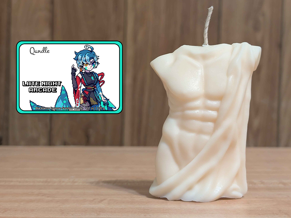 Late Night Arcade Masculine Body Candle