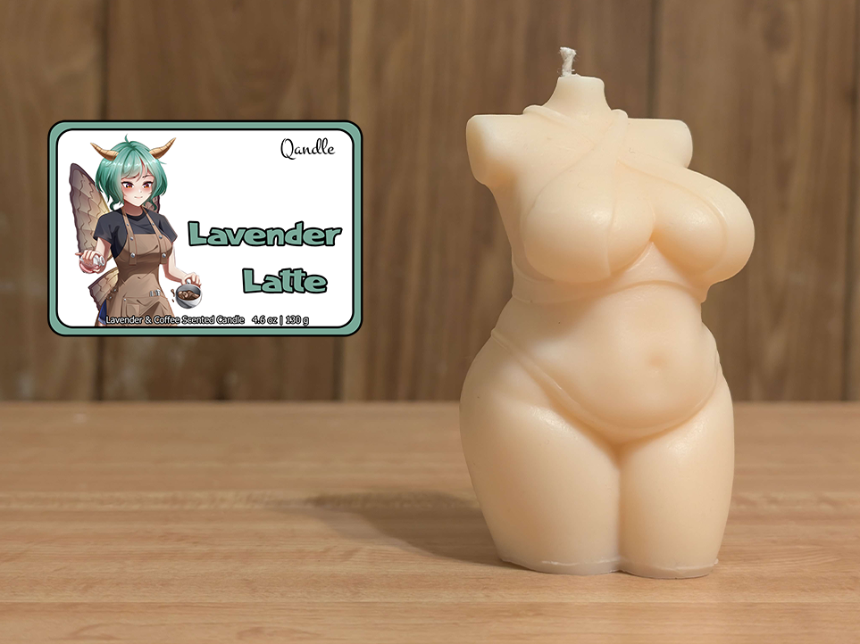 Lavender Latte Curvy Body Candle