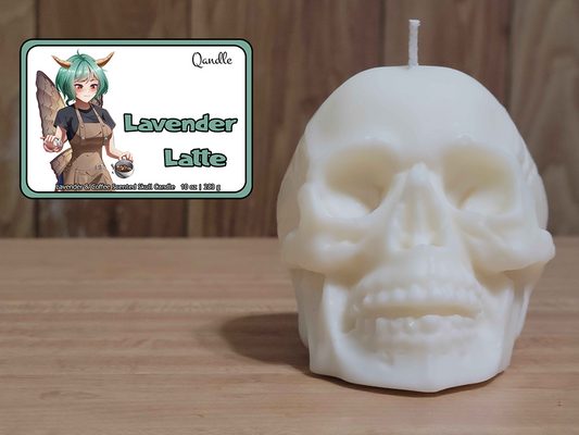 Lavender Latte Skull Candle