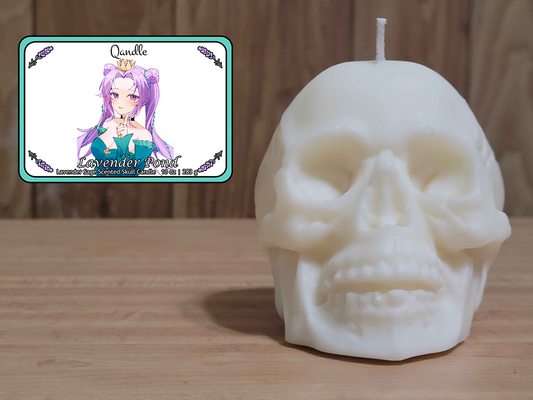 Lavender Pond Skull Candle