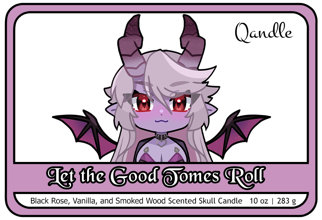 Let the Good Tomes Roll Skull Candle