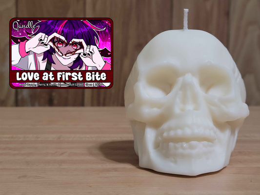 Love at First Bite Skull Candle