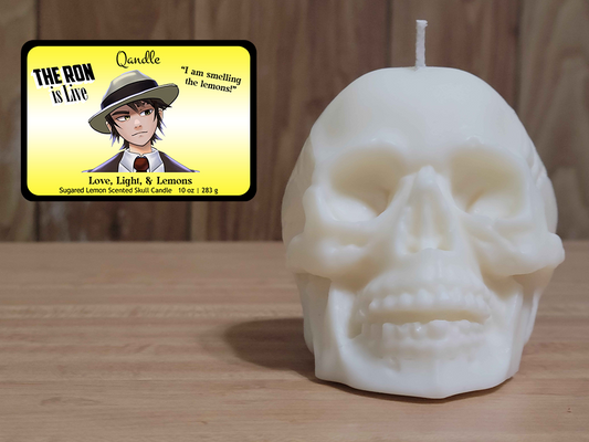 Love, Light, & Lemons Skull Candle