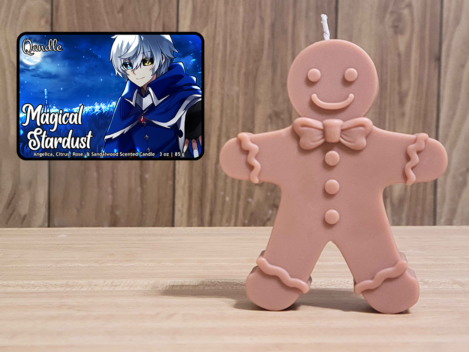 Magical Stardust Gingerbread Man Candle