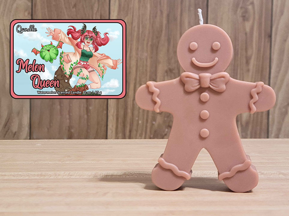 Melon Queen Gingerbread Man Candle