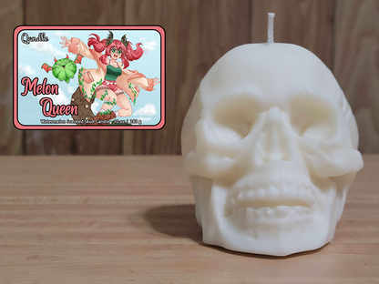 Melon Queen Skull Candle