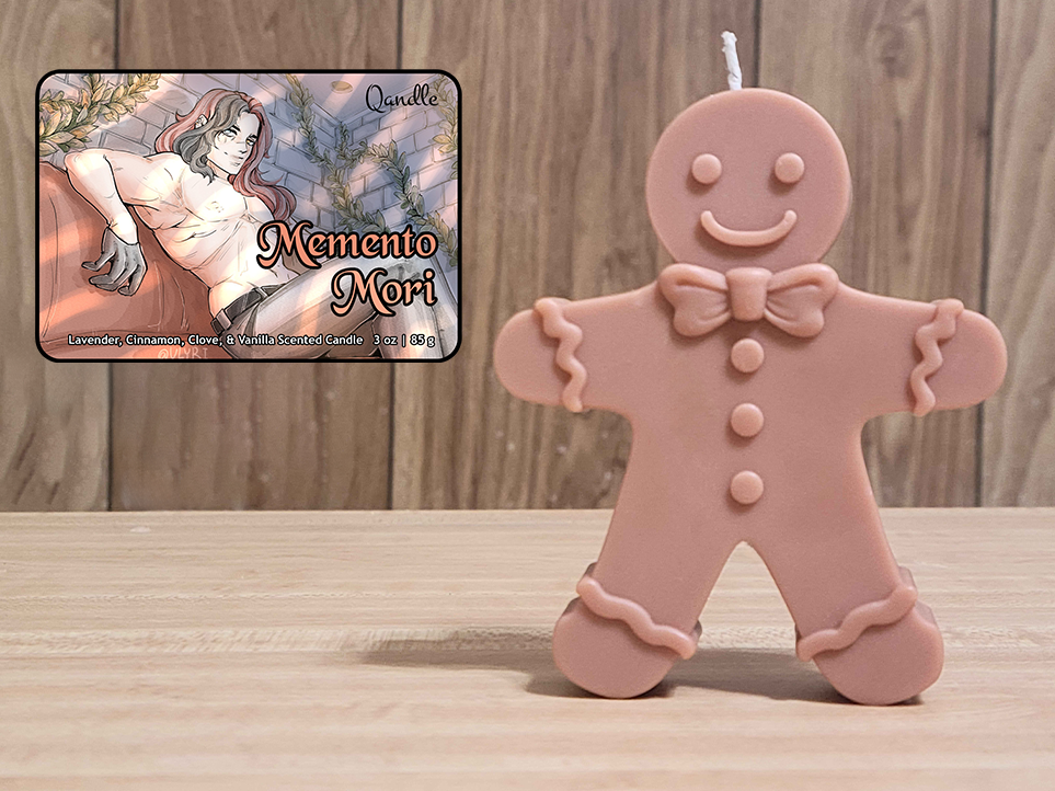 Memento Mori Gingerbread Man Candle