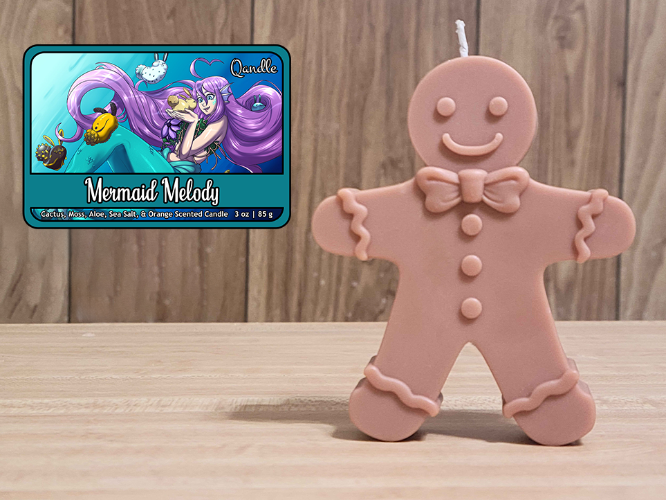 Mermaid Melody Gingerbread Man Candle