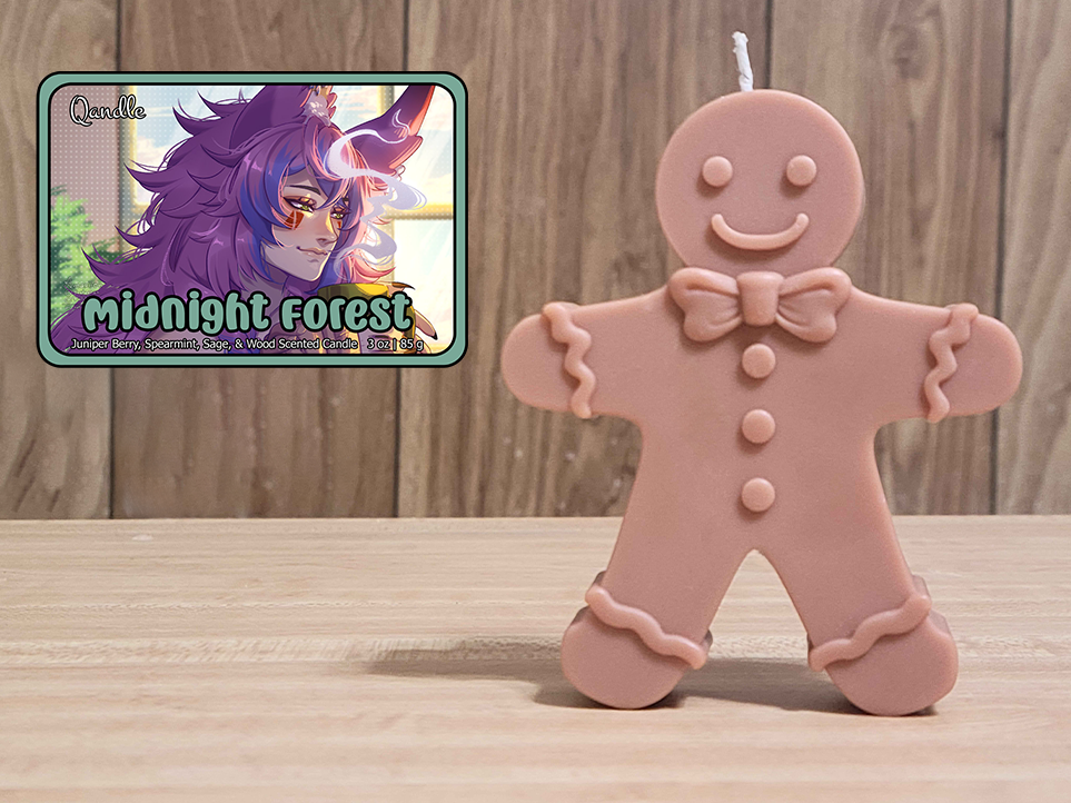 Midnight Forest Gingerbread Man Candle