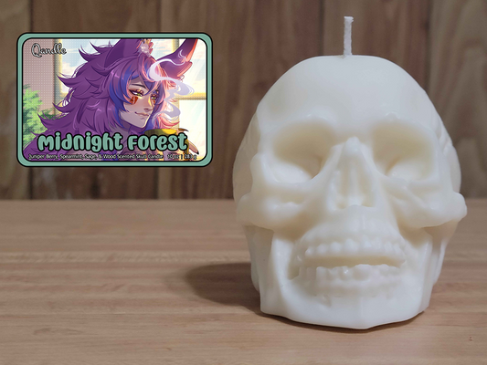 Midnight Forest Skull Candle