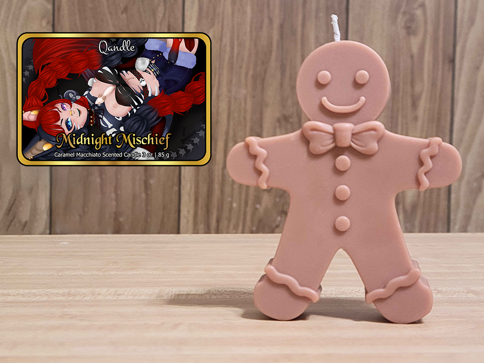 Midnight Mischief Gingerbread Man Candle