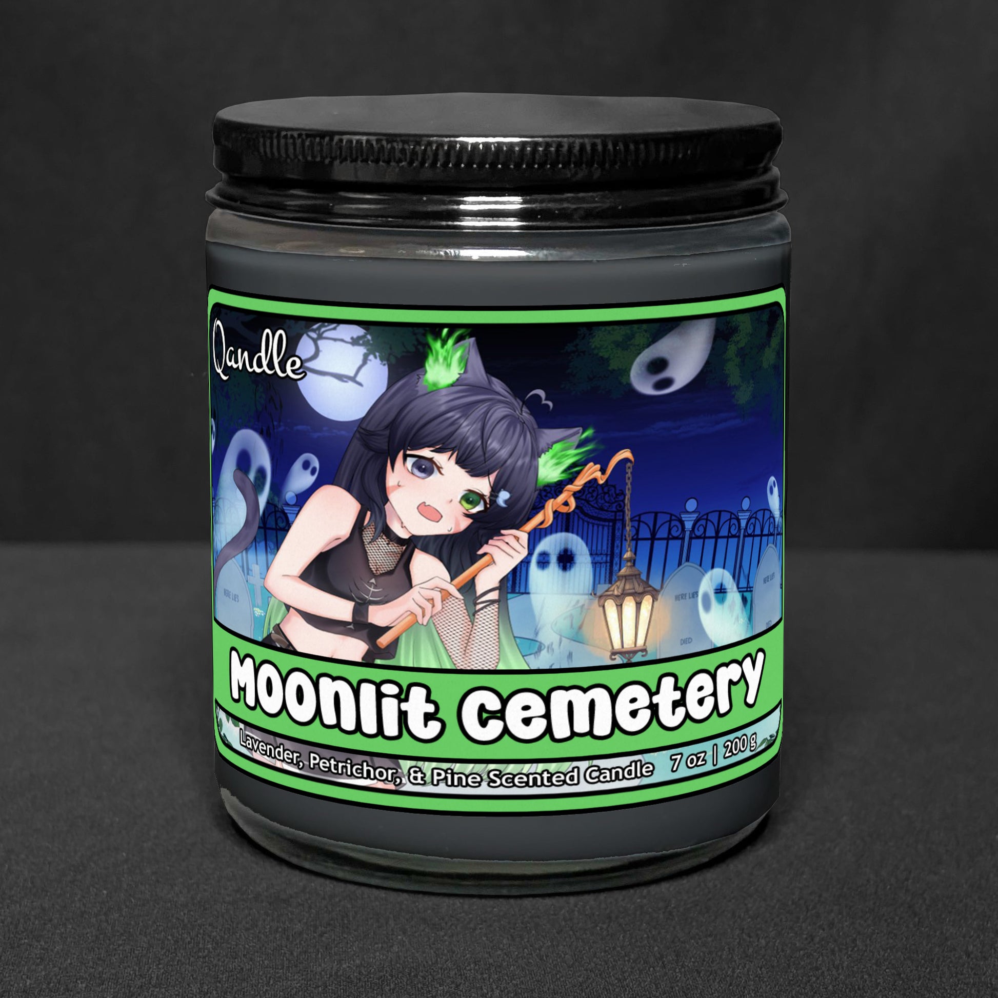 Moonlit Cemetery Candle