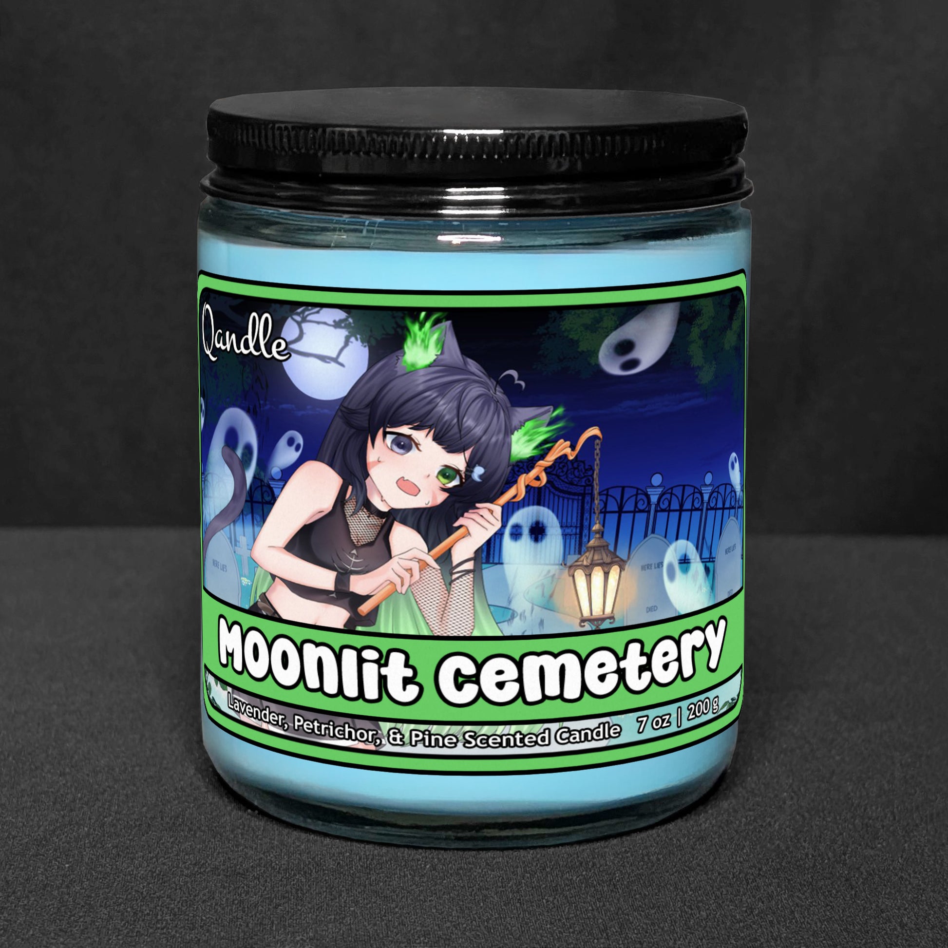 Moonlit Cemetery Candle