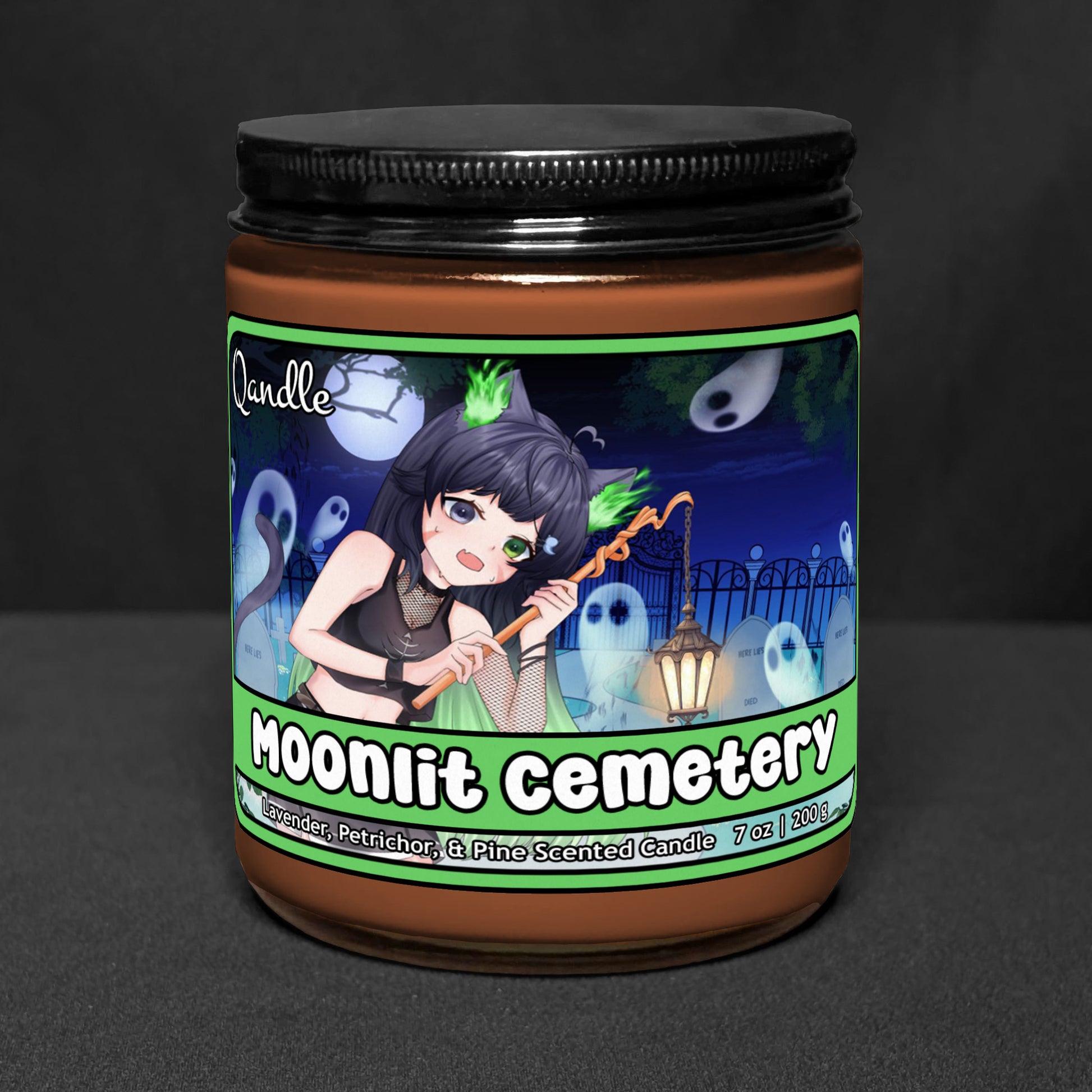 Moonlit Cemetery Candle