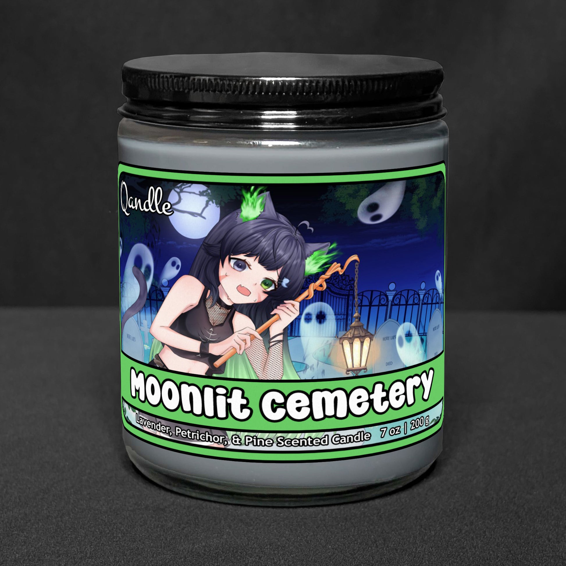 Moonlit Cemetery Candle