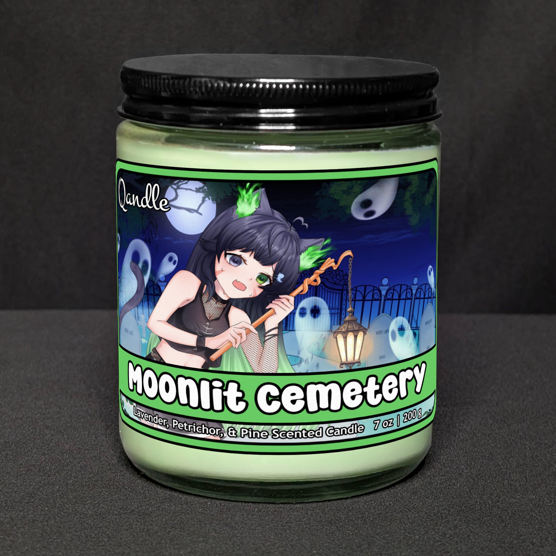 Moonlit Cemetery Candle