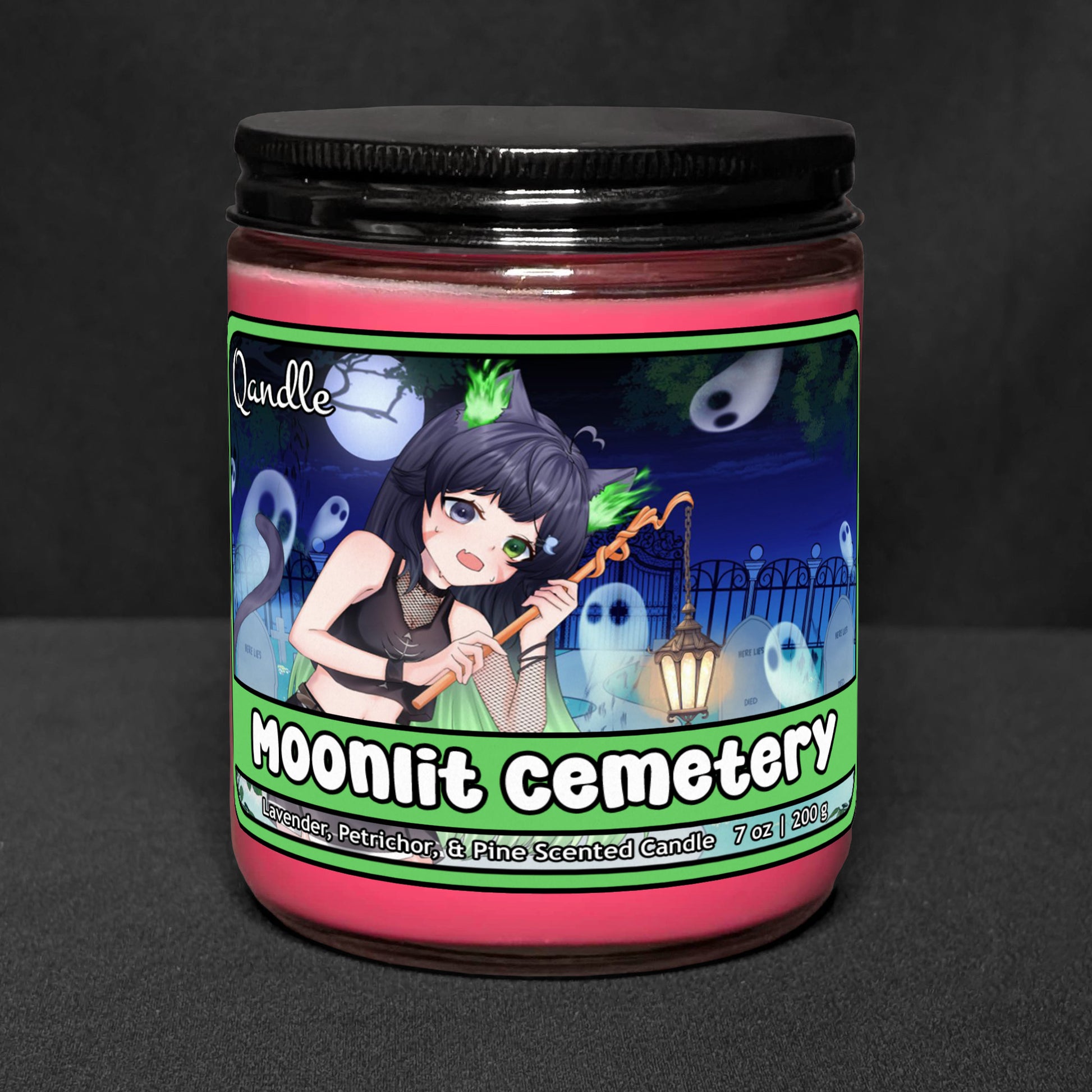 Moonlit Cemetery Candle