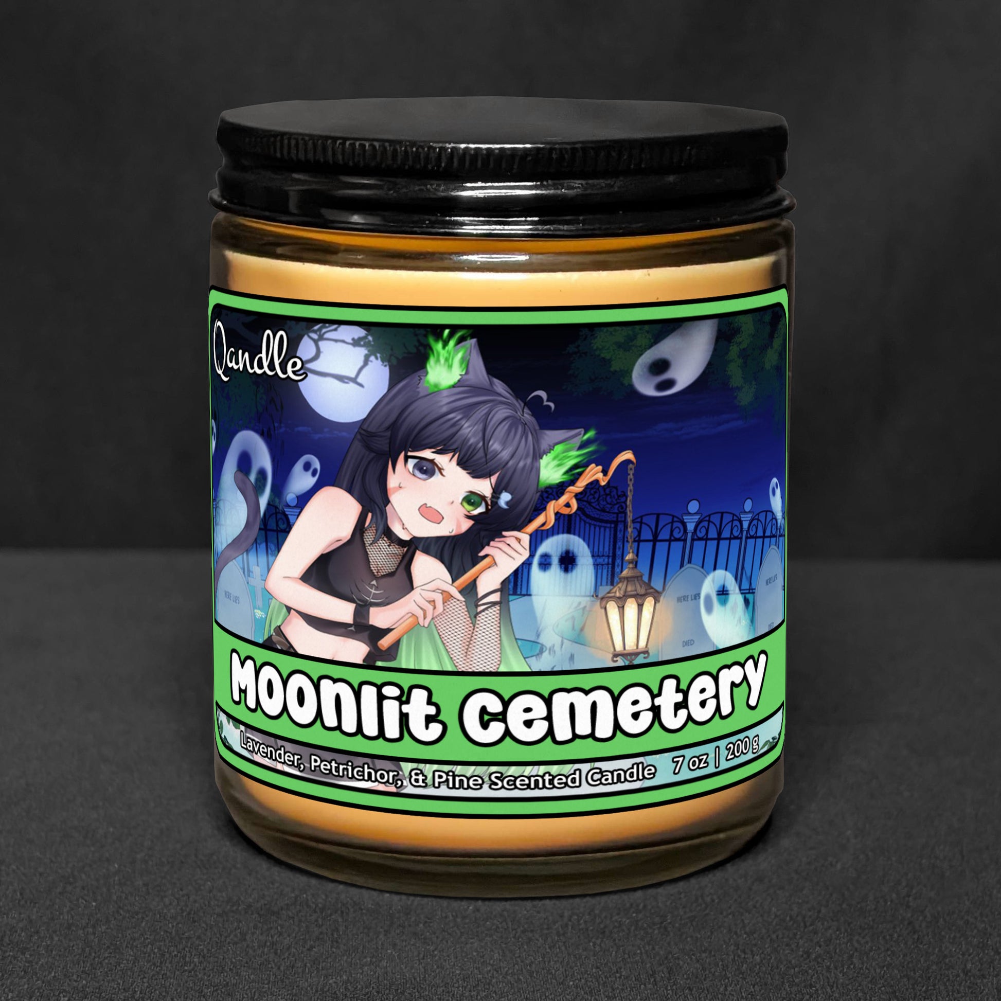 Moonlit Cemetery Candle