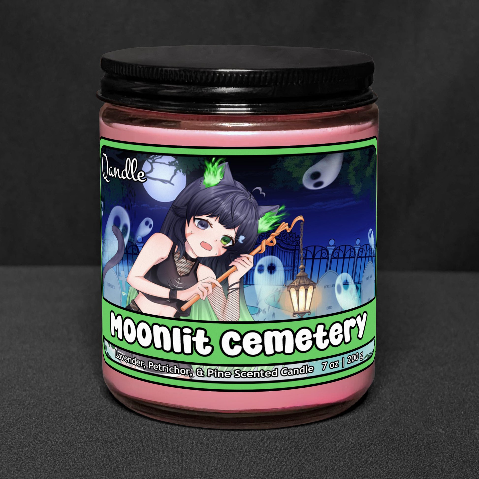 Moonlit Cemetery Candle