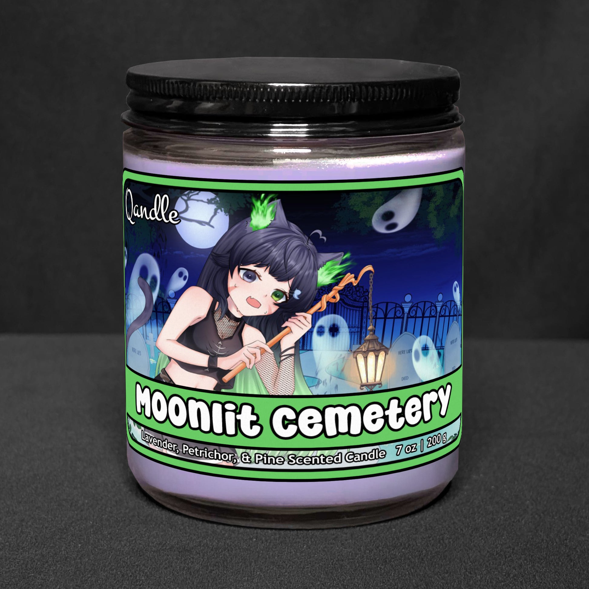Moonlit Cemetery Candle
