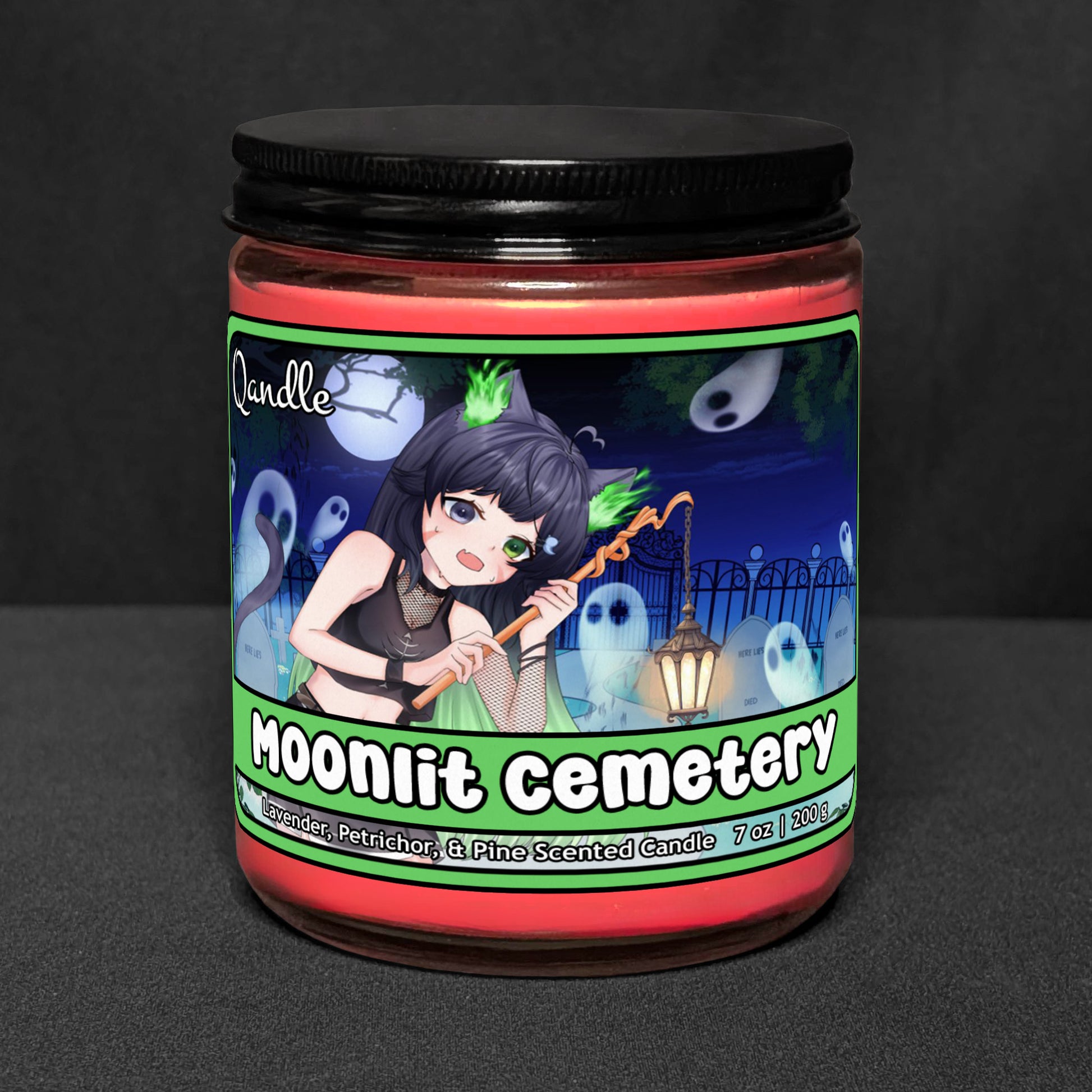 Moonlit Cemetery Candle