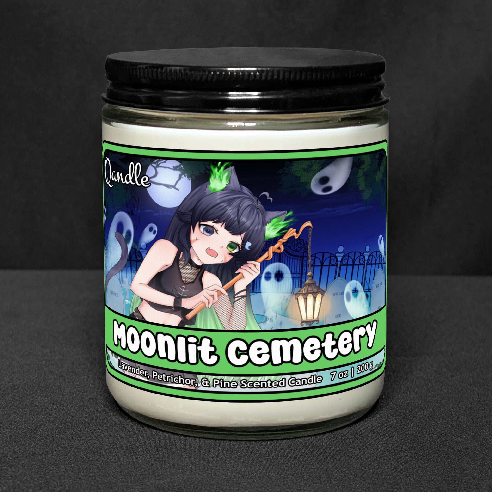 Moonlit Cemetery Candle