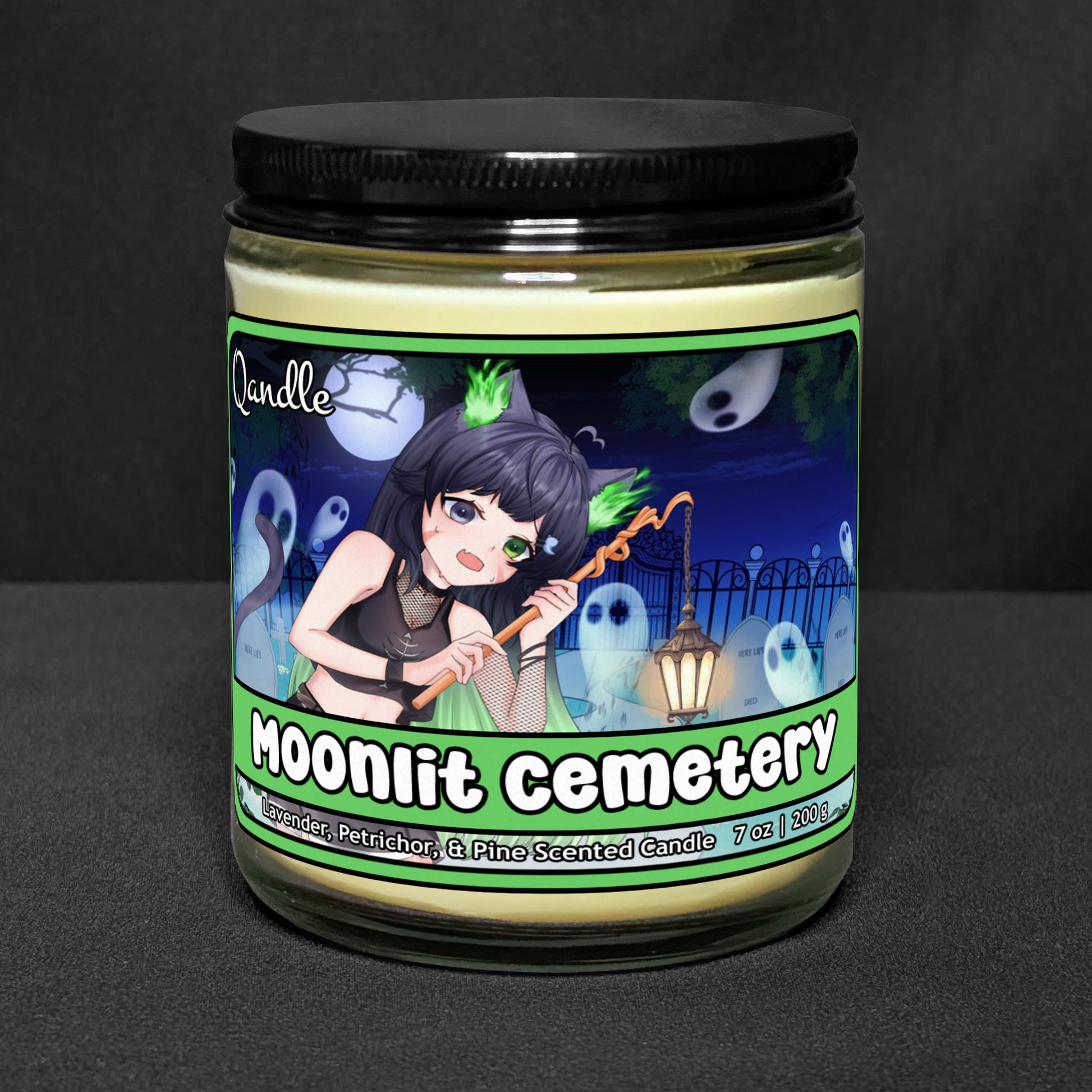 Moonlit Cemetery Candle
