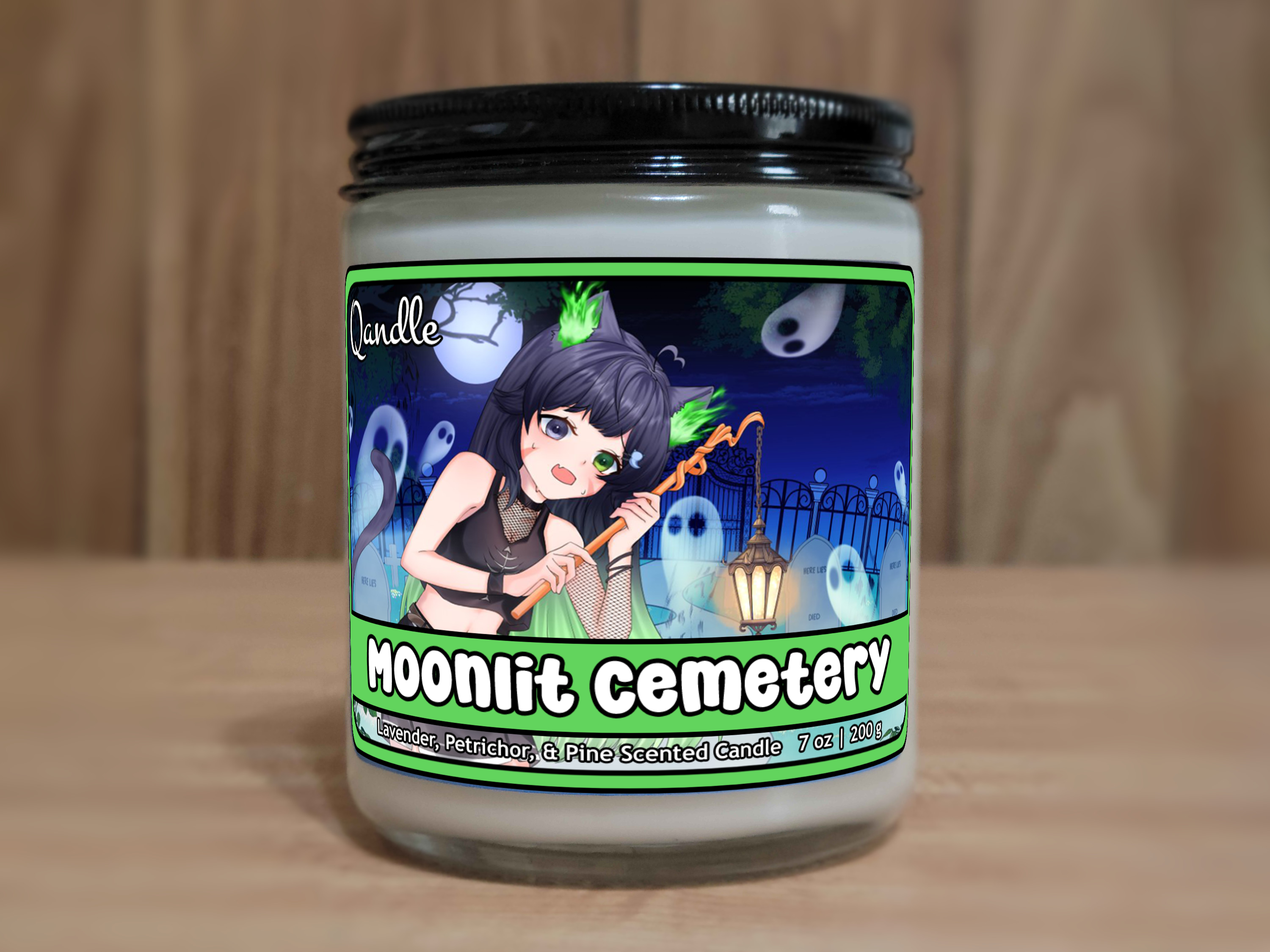 Moonlit Cemetery Candle