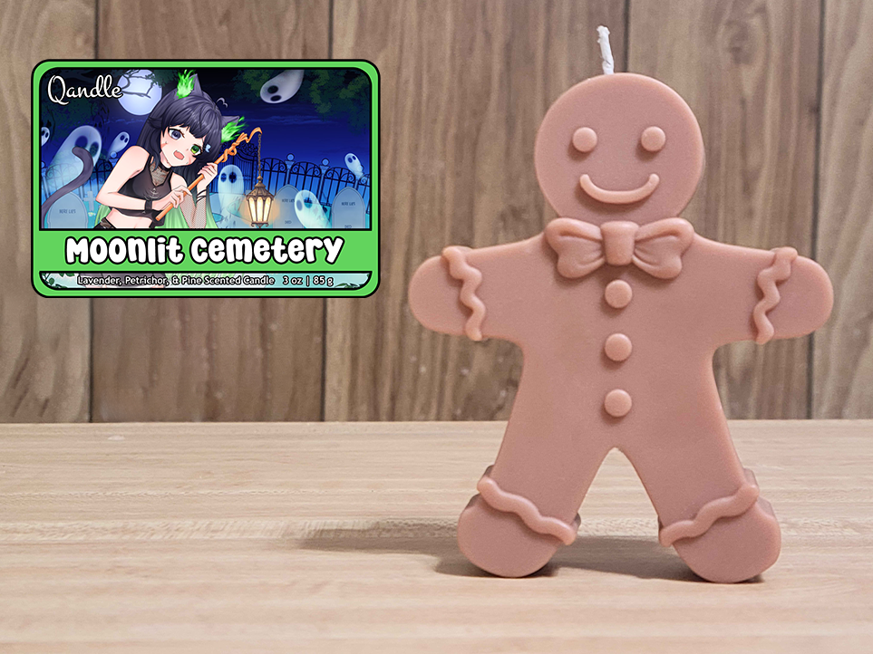 Moonlit Cemetery Gingerbread Man Candle