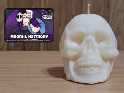 Moonlit Harmony Skull Candle