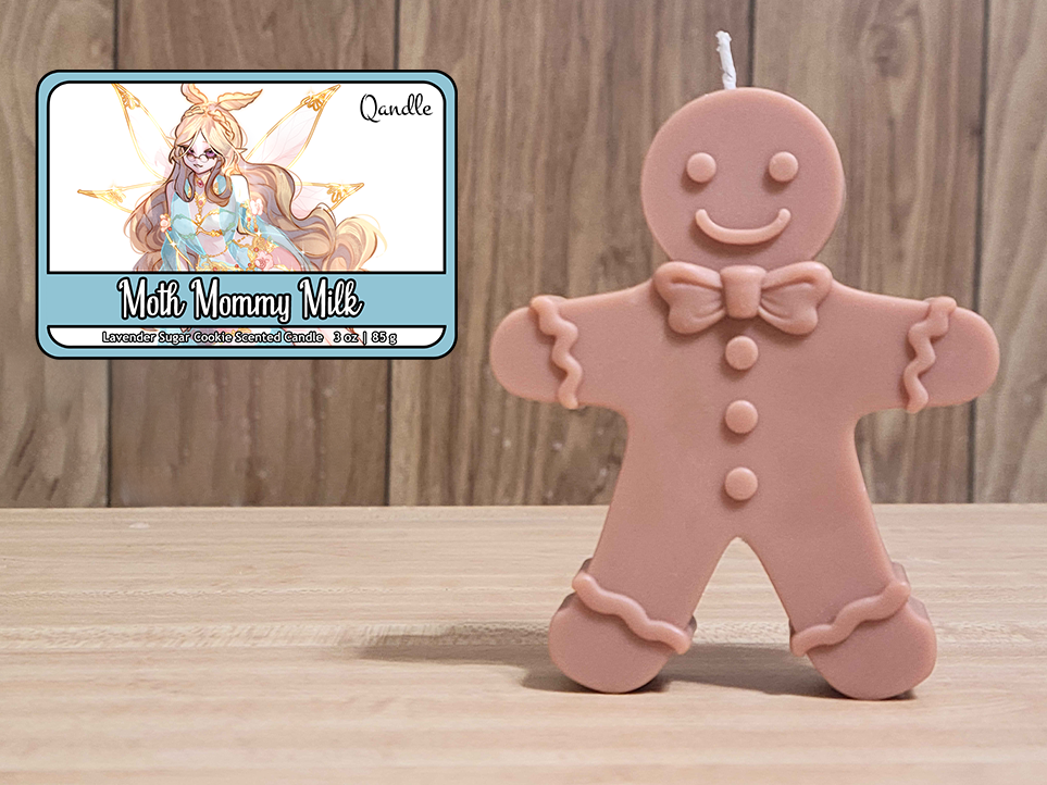 Moth Mommy Milk Gingerbread Man Candle