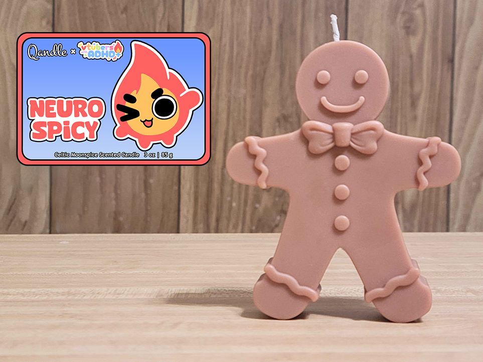 Neurospicy Gingerbread Man Candle