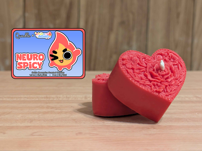 Neurospicy Heart Candles