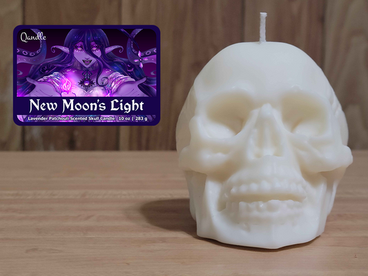 New Moon's Light Skull Candle